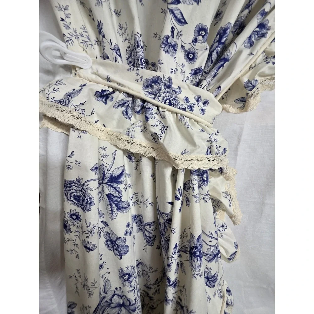 American Toile by Cameo Blue White Toile Priscilla Curtains 42x56.5 Pair Tieback